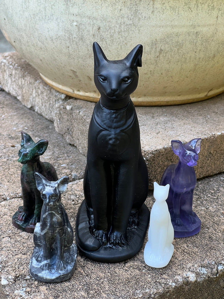 Ruby Zoisite Bastet Statue