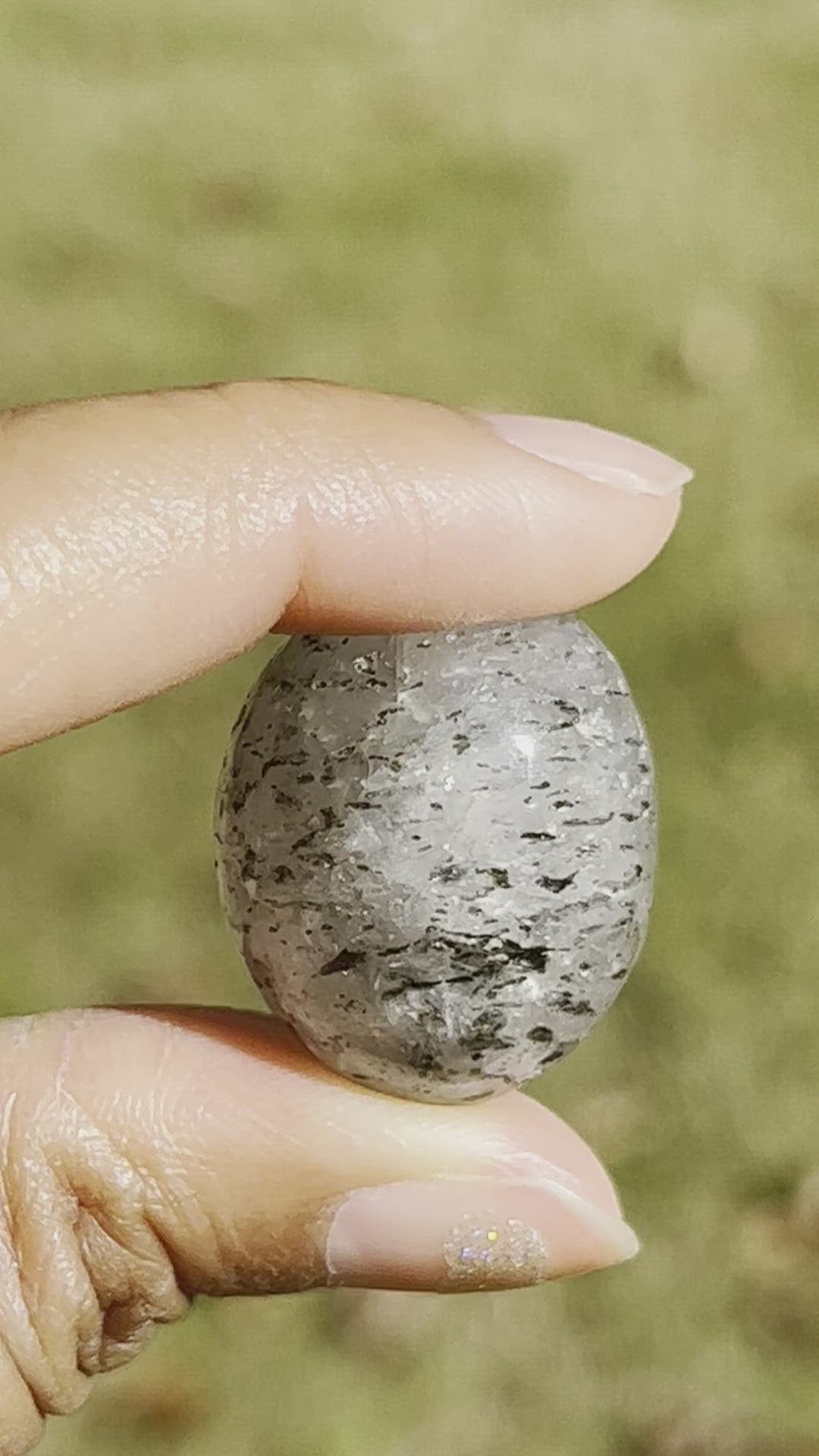 Green Tourmalinated Quartz Tumbles