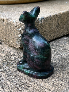 Ruby Zoisite Bastet Statue