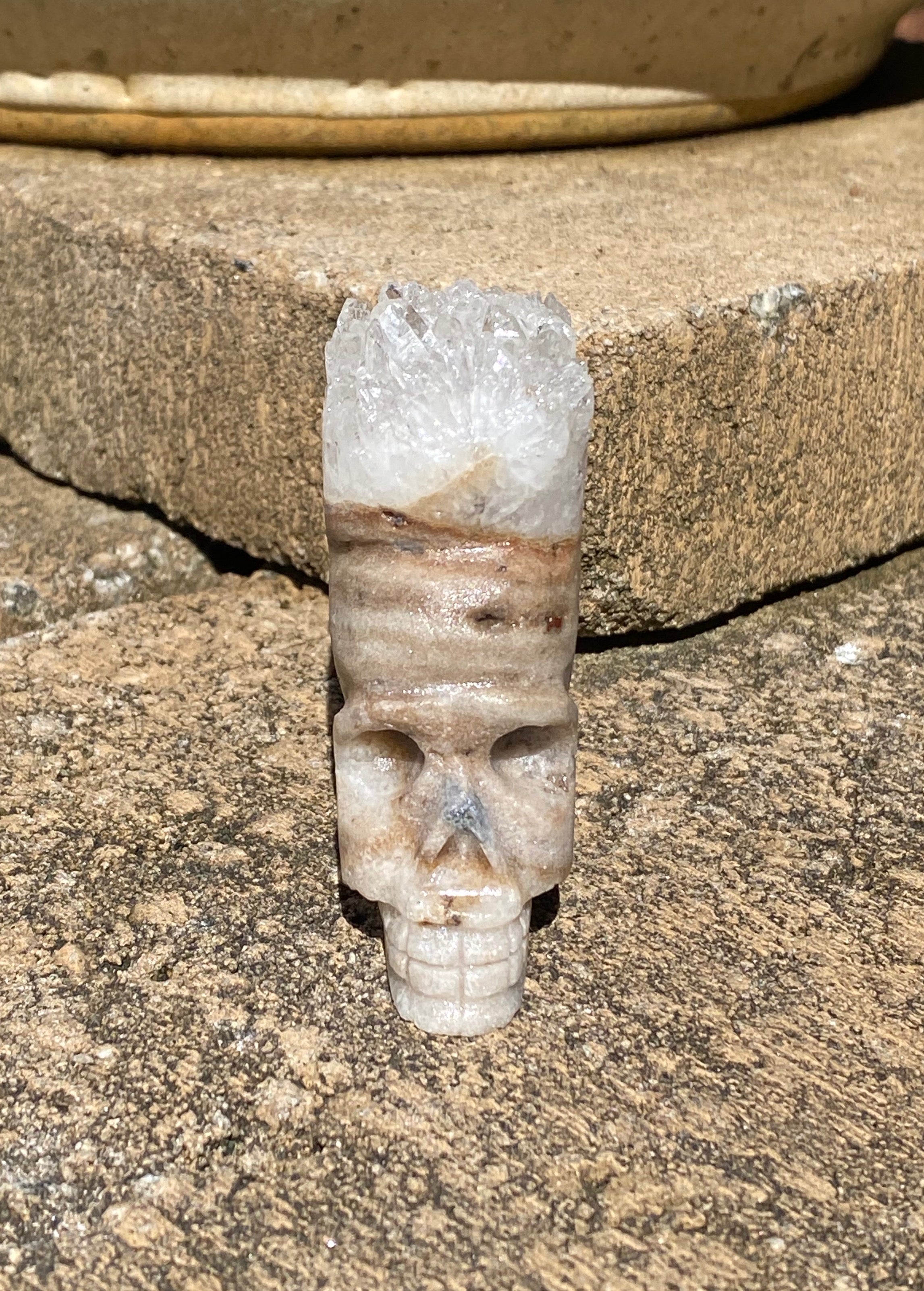 Medium Quartz Cluster Skull