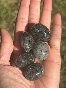 Green Tourmalinated Quartz Tumbles