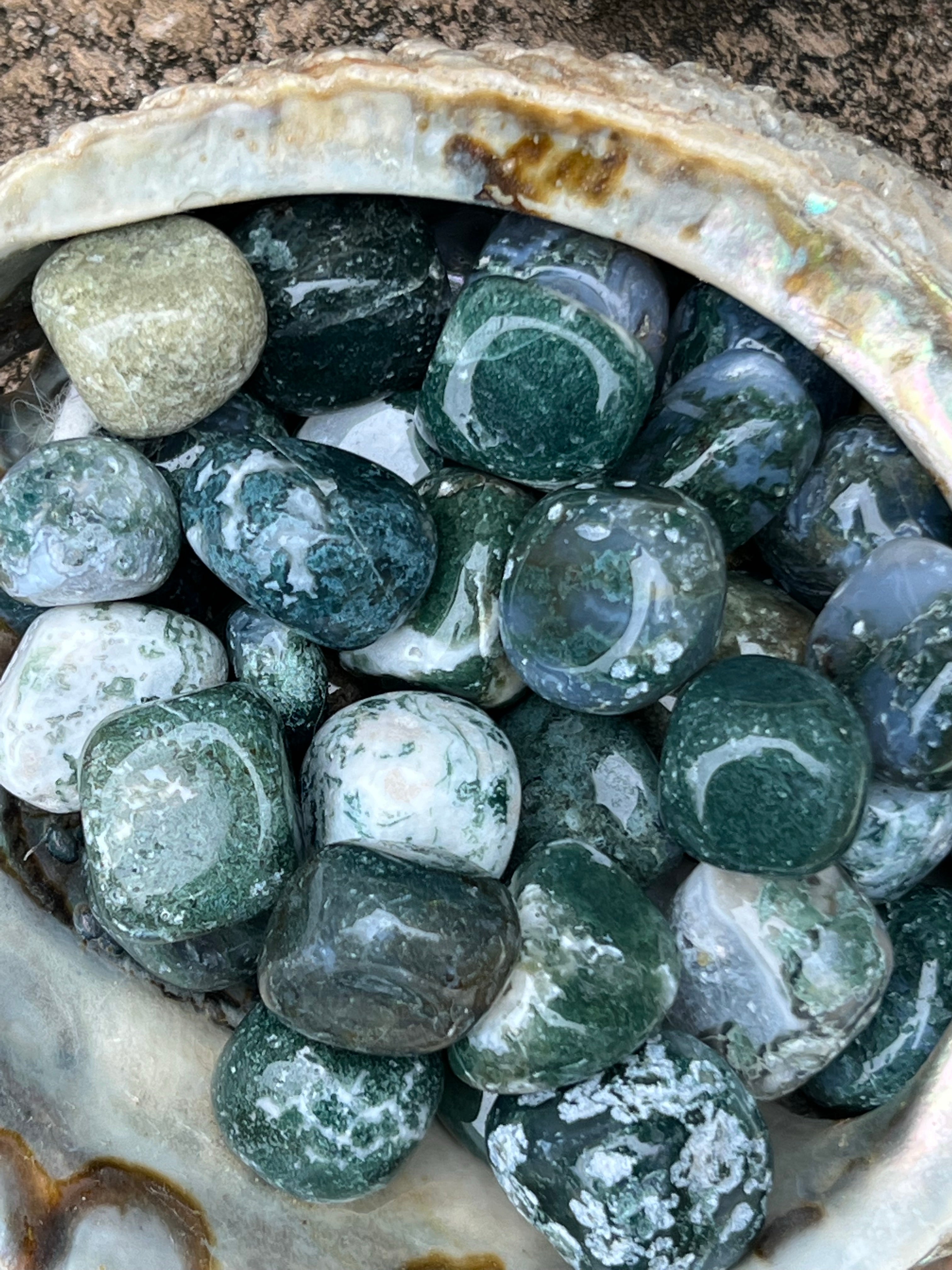 Moss Agate Tumbles