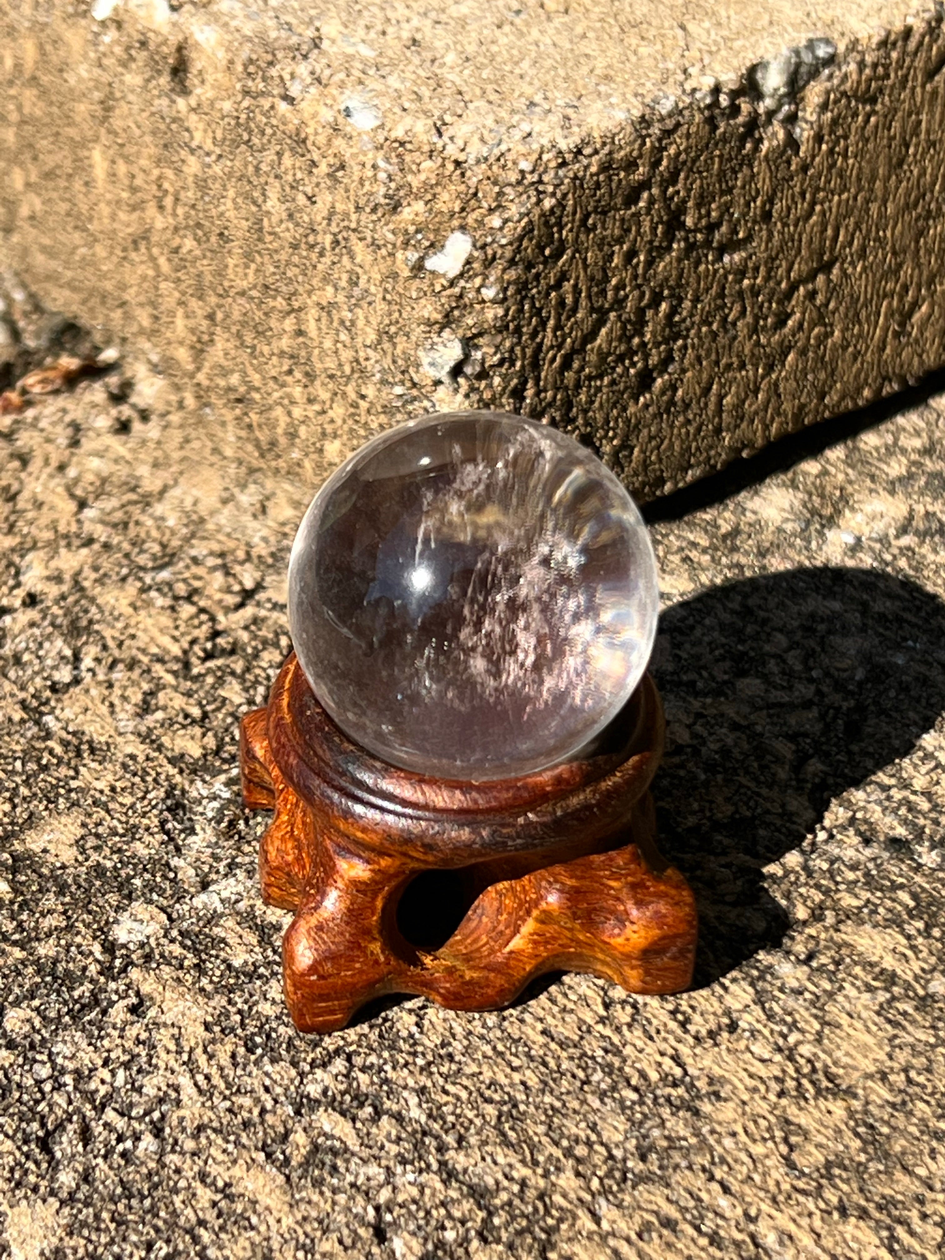 Mini Quartz Crystal Sphere with Stand