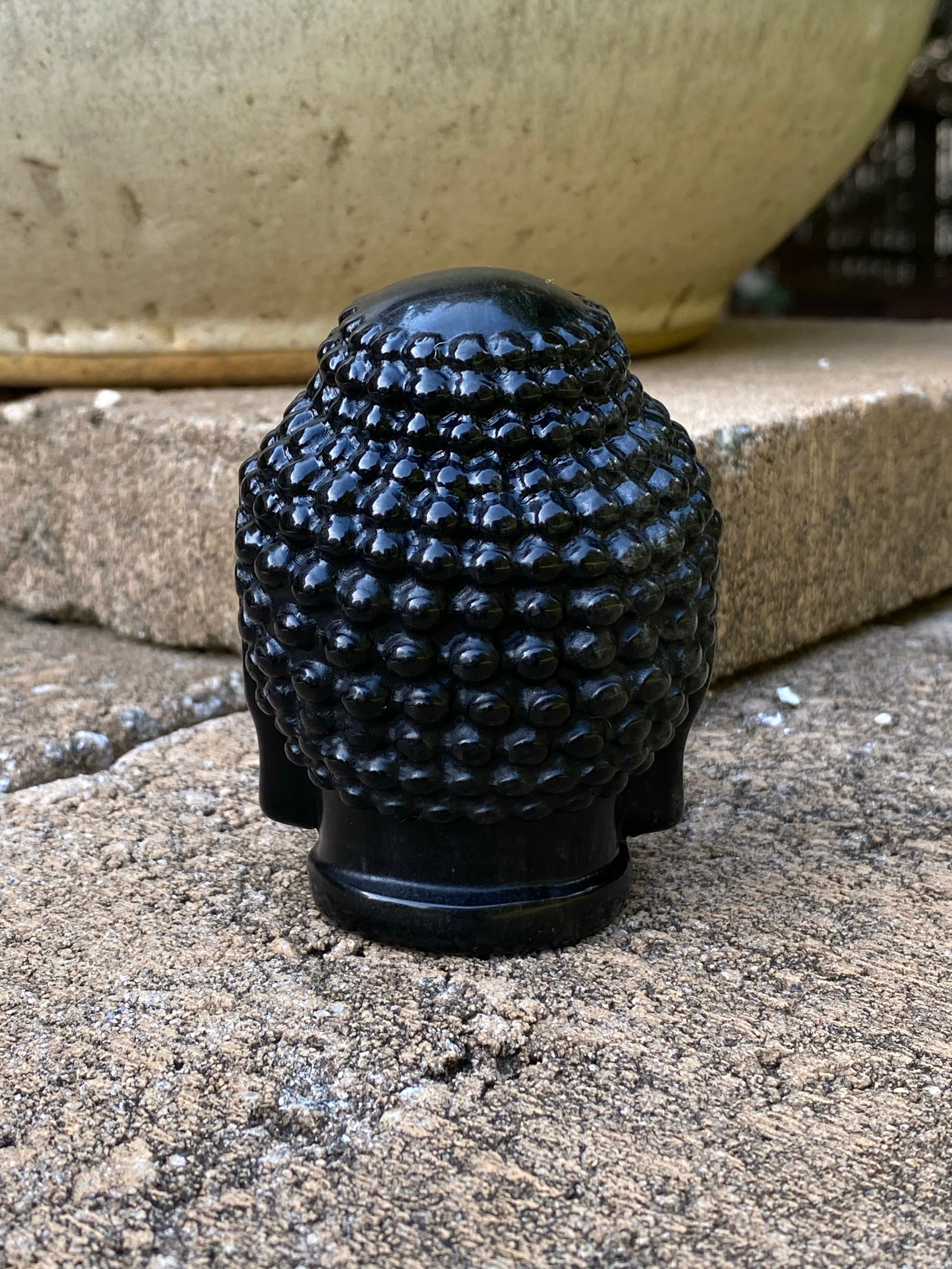 Obsidian Buddha Head