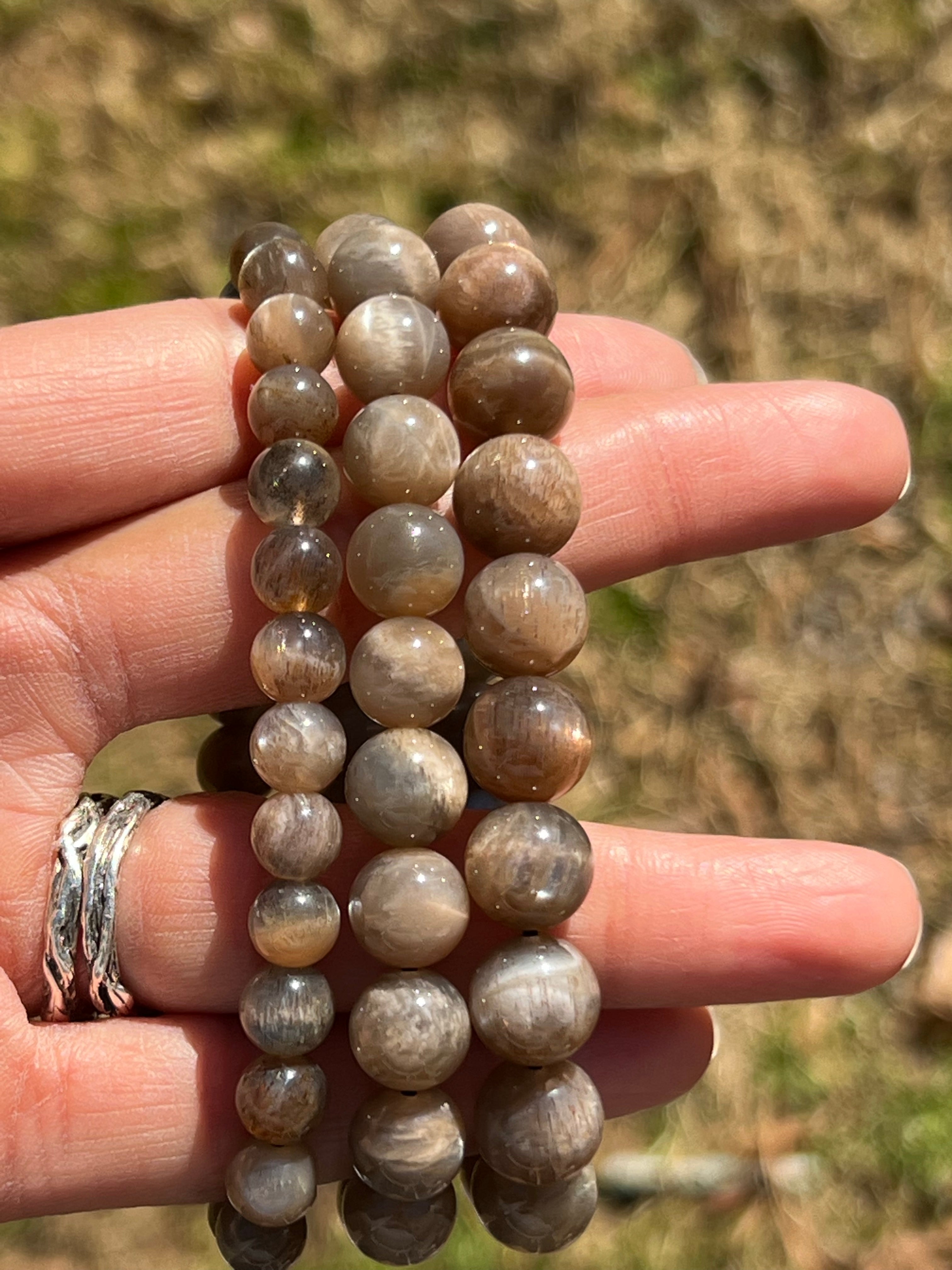 MOONSTONE & SUNSTONE Bracelet, Natural Healing Crystals Gemstone Yin Y –  CelticSynergy